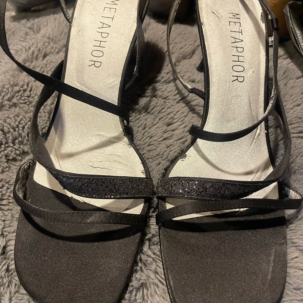 Metaphor Elegant Black Strappy Heels